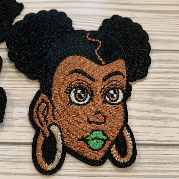 Peace Queen Soda Pop Cross Earrings and puff with hoop earring’s Iron-On Patch - Picture 2 of 3